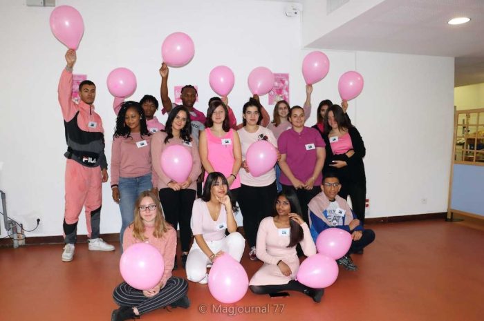 Meaux ► Des élèves du lycée Charles-Baudelaire se sont mis en rose contre le cancer 