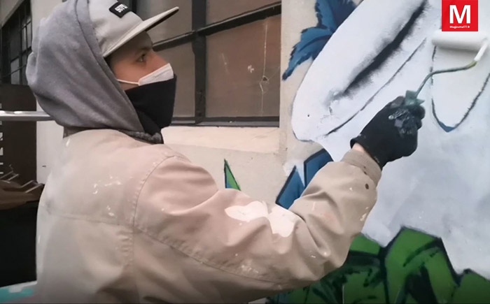 Villenoy ► [Vidéo] La réalisation d’une fresque inaugure l’exposition Sweet art aux Eight Ball Studios