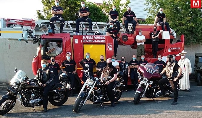 Chanteloup-en-Brie ► [Vidéo] Les bikers distribuent cinquante repas aux pompiers de Lagny
