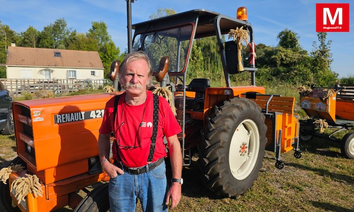 Monthyon [Vidéo] - Rassemblement de véhicules anciens et de prestige : Pascal offrait des balades sur son tracteur de collection