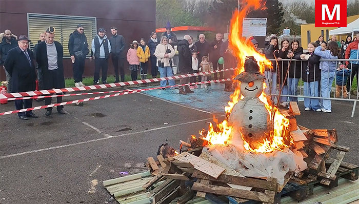 Croissy-Beaubourg ► [Vidéo] Carnaval : les habitants ont fêté l’arrivée du printemps et brûlé le bonhomme de neige