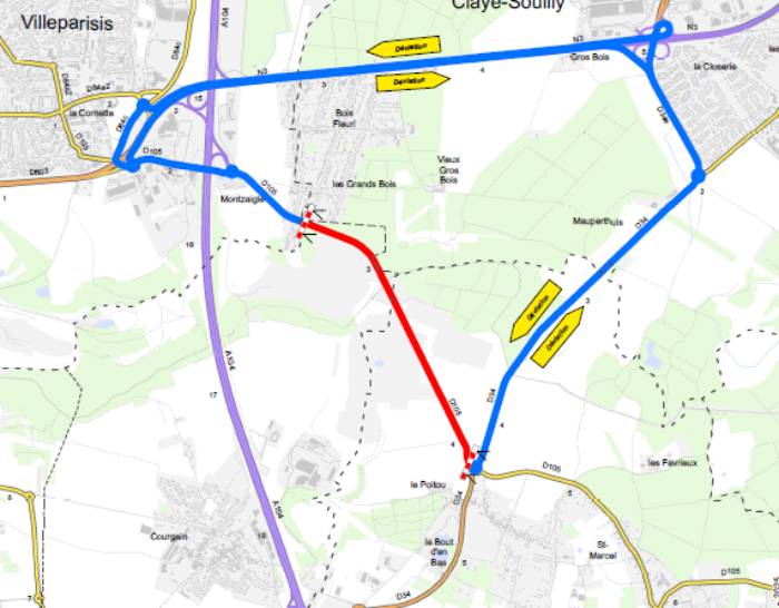 Seine-et-Marne - Affaissement de la RD 105 au Pin : la route restera fermée jusqu’au 1er juillet
